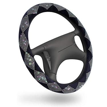Imagem de VaygWay Capa para volante Bling – Strass Diamond Car Volante – 38 cm Universal Antiderrapante – Capa para volante de carro para mulheres e meninas