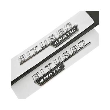 Imagem de Emblema De Carro Mercedes Benz AMG TURBO 4MATIC, Adesivo De Distintivo