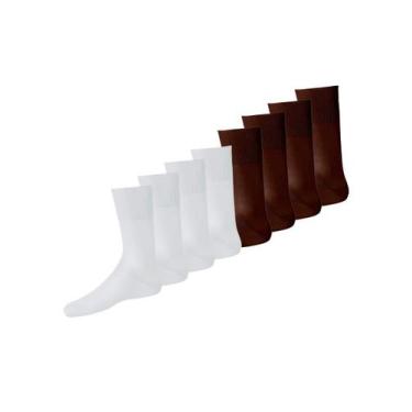 Imagem de Kit com 8 Pares de Meias Social Lupo 1100-011/049 Colorido, Marrom, 37