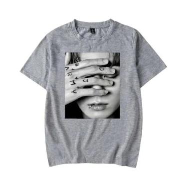 Imagem de Camiseta Vintage Gótica Oversized Com Estampa De Jungkook, Estilo Kpop