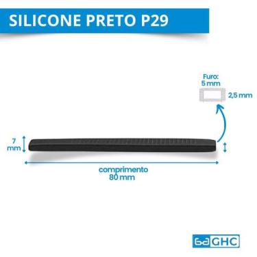 Imagem de 02 Par Ponteira Haste Silicone Acetato - Silicone Preto P 29 - Ghc Ace