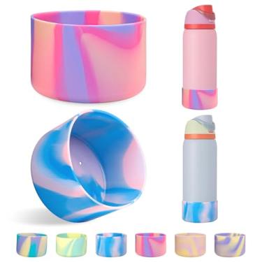 Imagem de LUCKINEE 2 peças de base protetora de silicone para bota Owala FreeSip Twist and Flip Flask 947 ml e mais outras garrafas de água com diâmetro inferior de 8,4 a 8,7 cm
