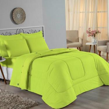 Imagem de Kit Edredom Dupla Face + Jogo de Lençol King Nobre 6 peças Malha 100% 