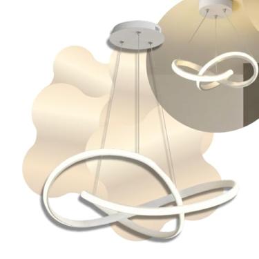 Imagem de Luminária de Teto Pendente LED Moderna Grande Branca 28x28x5cm, Lustre com Design Minimalista, Ideal para Sala, Quarto, Cozinha e Corredor – Qualidade Premium LNSTORE