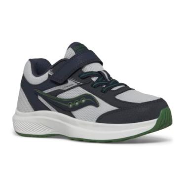 Imagem de Saucony Cohesion KDZ Tênis com fecho alternativo, azul marinho/cinza/verde, tamanho 4,5 EUA unissex criança grande, Azul-marinho/cinza/verde, 4.5 Big Kid