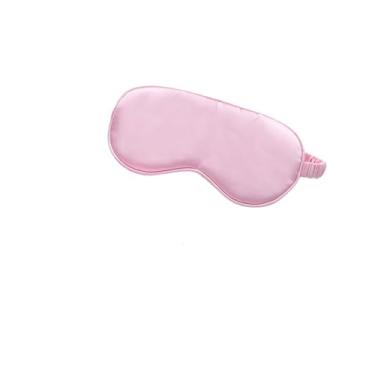 Imagem de Máscara para os olhos de seda para dormir, bolsa de transporte, bolsa de viagem, soneca, mulher, homem, capa de soneca, confortável, ajuda a descansar (rosa claro)