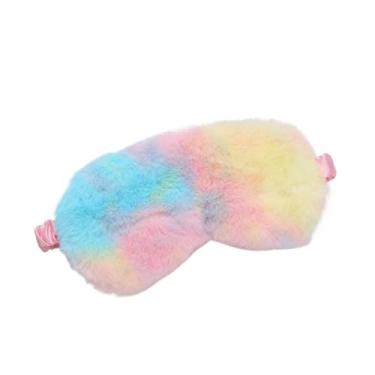 Imagem de Máscara de dormir para dormir venda de olhos de pelúcia macia máscara fofa amor nuvem cobertura de olhos máscara de pelúcia eyepatch saúde cobertura ocular (cor amarela)
