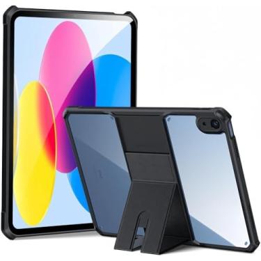 Imagem de Capa com suporte para iPad 9ª/8ª/7ª geração, 10,2 polegadas (versão 2021/2020/2019), capa transparente com suporte magnético à prova de choque, fina, leve e transparente