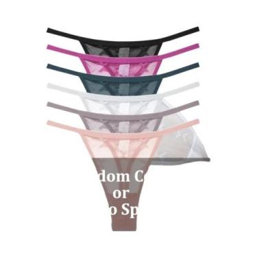 Imagem de Conjunto De Lingerie Sexy Feminina Em Renda 4PCS, Tanga Transparente D