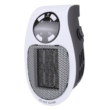 Imagem de Jectse Aquecedor de Parede, Aquecedor Elétrico Portátil de 500 W Com Controle Remoto e Display LED, Termostato Ajustável 15 32C, Temporizador 12H para Mesa de Dormitório de Quarto de (plugue