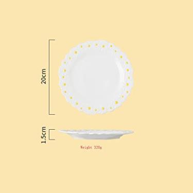 Imagem de 3FLQOOPP Prato de jantar, margarida, pratos de jantar, salada, cozinha, utensílios de mesa, acessórios para sala de jantar, pratos de jantar (cor: travessa de 20 cm)