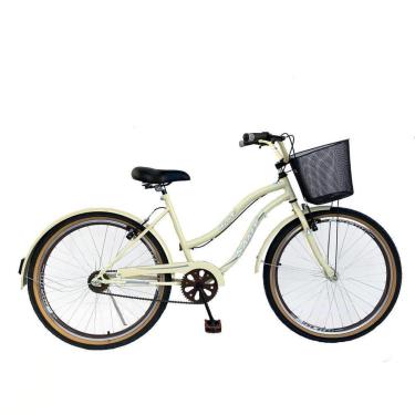 Imagem de Bicicleta Beach Aro 26 Feminina Retro Rodas Aero Rolamentos Revisada e Lubrificada Com Cestinha-Unissex