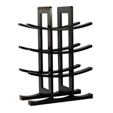 Imagem de Rack de vinho de madeira, decoração de casa, bancada, bar, cozinha, armazenamento de jantar, suporte criativo para garrafa de vinho, sala de vinhos ()