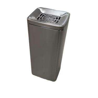 Imagem de KHUTRW3D Pilar de cinzas de aço inoxidável em pé, prata, área para fumar, extintor de escada, colecção vertical de cigarros, bumbum de cigarro