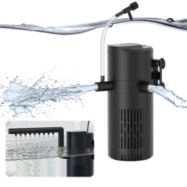 Imagem de Devopet Filtro de aquário para tanques de 10 a 20 galões, filtro interno para tanque de peixes, filtro submersível para tanque de tartaruga, com modos de aeração/chuva e saída de água dupla