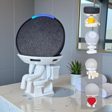 Imagem de Suporte Alexa Echo Dot 3, 4 e 5, Echo Pop e Echo Max Robert Banheiro Multiuso e outros. Coleção, Decoração Presente. Stand de Mesa