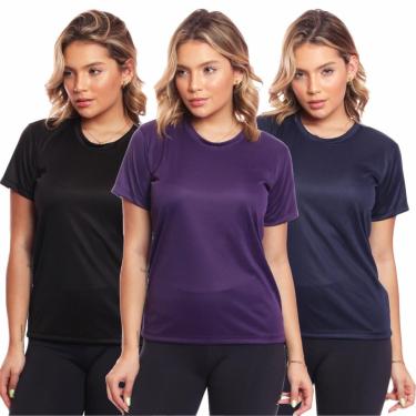 Imagem de Kit 3 Camisas Academia Esportiva Com Proteção Uv Feminina-Feminino