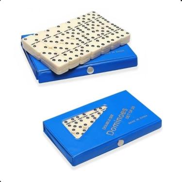 Imagem de Dominó de Osso Jogo Profissional Estojo 28 Peças Clássico Grosso Resistente Com Maleta PVC