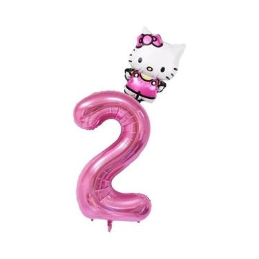 Imagem de Conjunto De Balões De Folha Hello Kitty 2 Peças Decorações Para Festa 