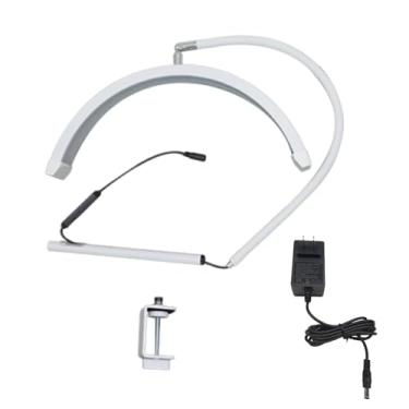 Imagem de GLOGLOW Luz Fotográfica LED Moon Beauty Lamp, Ajustável 20-37 Polegadas, Temperatura de Cor 3000K-6500K, Lâmpada de Liga de Alumínio 20W Com Braçadeira para Extensões de Cílios, Nail Art, Maquiagem