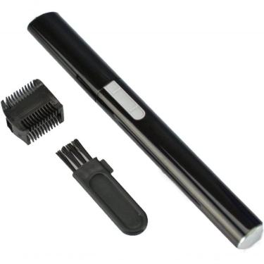 Imagem de Mini Depilador Elétrico Aparador Cortar Pelo Buço Sobrancelha Nariz Caneta Preta
