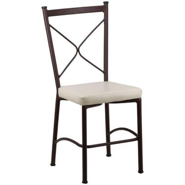 Imagem de Cadeira Buffet Em Alumínio Para Cozinha, Restaurante, área Marrom Com Bege