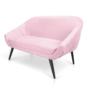 Imagem de Namoradeira Giovana 02 Lugares Suede de Ferro Rosa Bebê