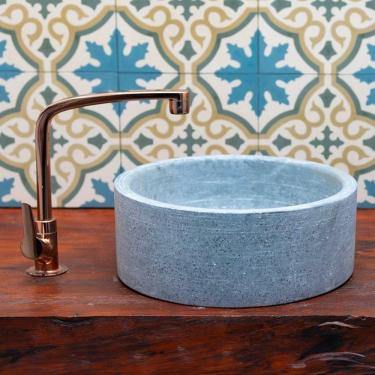 Imagem de Cuba Bojo Pedra Sabão Sobrepor Pia Lavabo Lavatório 35x12cm