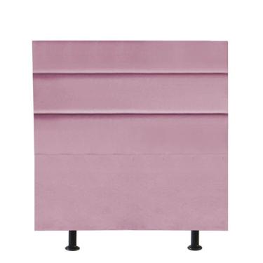 Imagem de Cabeceira Estofada Argentina 90cm Solteiro Para Cama Colchão Box Quarto Suede Rosa Bebê - Aurora Line