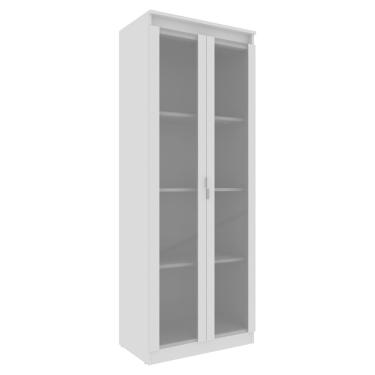 Imagem de Armario Multiuso 2 Portas Vidro 160x60 Cm Am3111 Branco Tecno Mobili Branco