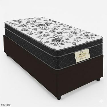 Imagem de Box Baú Solteiro Com Colchão Gazin Molas Bonnel Tabaco/preto