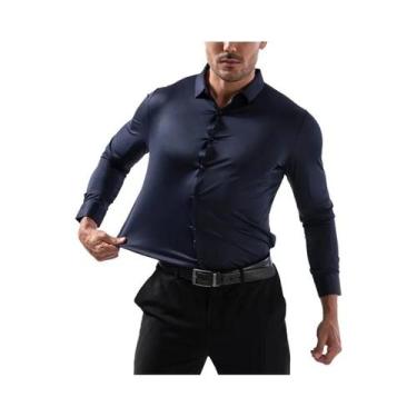 Imagem de Camisa Esportiva Masculina De Manga Longa Sem Costura De Alta Elastici