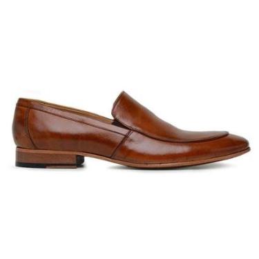 Imagem de Sapato Social Caramelo Em Couro Tamanho Grande 45885-Masculino