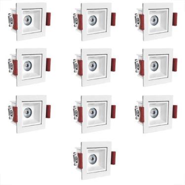 Imagem de 10 Spot Embutido Mini Led Downlight Recuado Sala 3000K Bet55 - Acende 