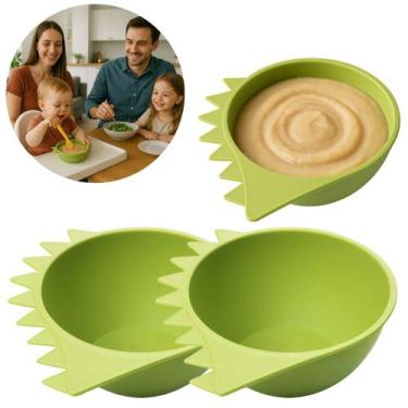 Imagem de 2 Tigelas Bowl Infantil Kids de Bambu De Dinossauro 500ml - Lyor