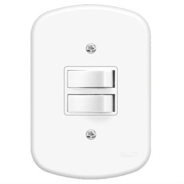 Imagem de Conjunto de Interruptor Embutir 1 Interruptor Simples E 1 Interruptor Paralelo com Placa Série Blanc