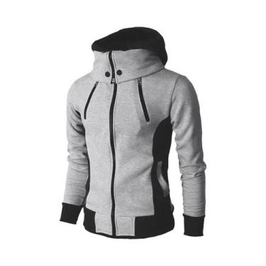 Imagem de Jaqueta Bomber Masculina Slim Fit Com Capuz De Moletom, Zíper, Casual,