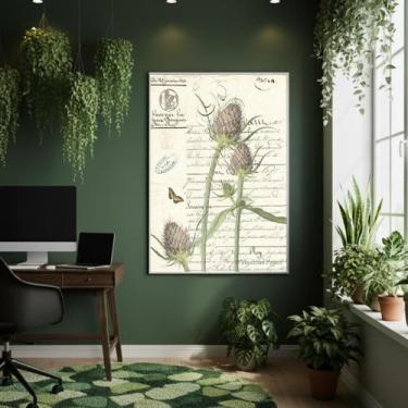 Imagem de Quadro Decorativo Papel De Botânica 70X50Cm Mold Branca - Quadros On-L