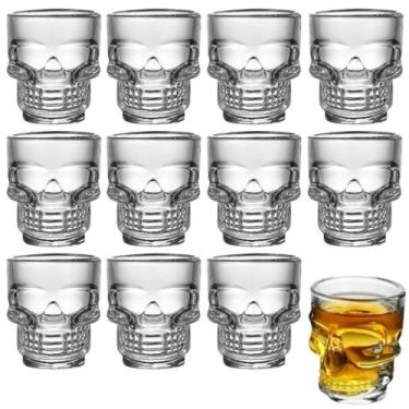 Imagem de Kit 12 Copos Dose Shot Caveira Copinhos Cachaça Tequila Vodka - Majest