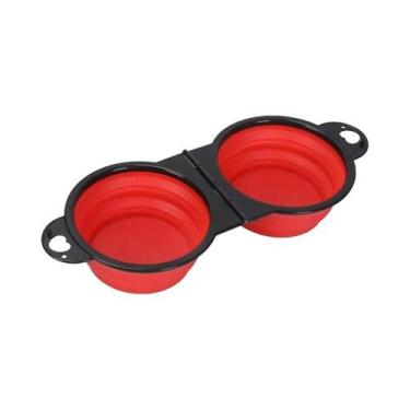 Imagem de Comedouro Portátil Dobrável Para Animais De Estimação 2 Em 1, Tigela P