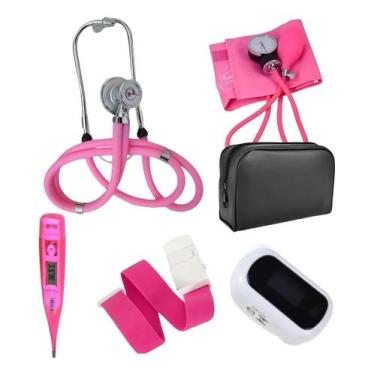 Imagem de Kit Acadêmico De Enfermagem Completo Com Oximetro Cor:Rosa - G-Tech, R