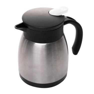 Imagem de Garrafa Térmica com Botão Branco 400ml Aço Inox - Wolff