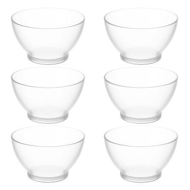 Imagem de Conjunto 6 Bowls 750ml Cumbucas Plásticas Coza Incolor Sobremesas Caldos Sopas