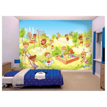Imagem de Papel De Parede Infantil Crianças Parquinho  Azs161