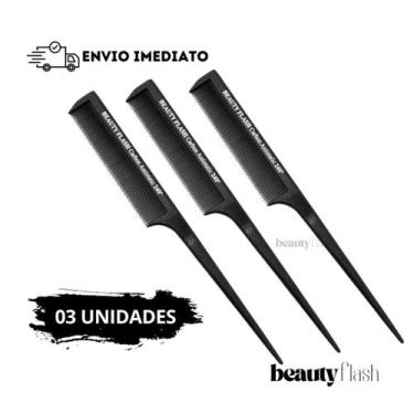 Imagem de Pente Carbono Antiestático Antifrizz 56 Beauty Flash Profissional Cerd