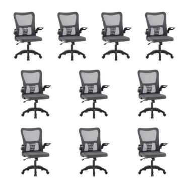 Imagem de Kit 10 Cadeiras de Escritório Diretor Baltimore com Sistema Relax Preto