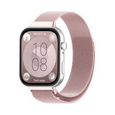 Imagem de Pulseira Magnética De Aço Inoxidável Huawei Watch FIT 3 Com Laço Milan