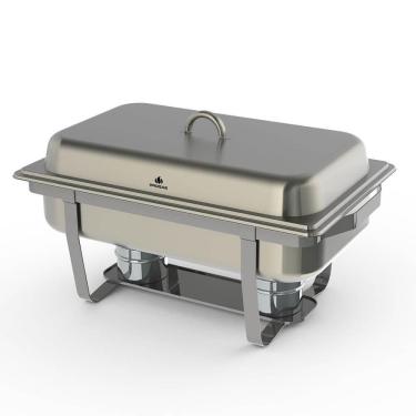 Imagem de Rechaud Retangular Progás Pr-111 2 Cubas Gn 9l Aço Inox Para Buffet P40819