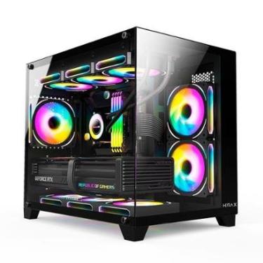 Imagem de Gabinete Gamer Hyrax HGB730, Mini Tower, M-ATX, Frontal e , Sem FANs, - HGB730B-Unissex