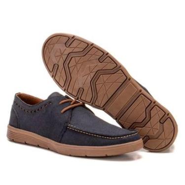 Imagem de Sapato Dockside Alfa Masculino Em Couro Marinho Resinado Polo Urban-Masculino